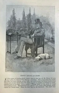 1882 Actor Henry Irving At Home illustrated - Picture 1 of 3
