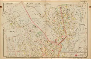 1906 RAHWAY UNION COUNTY NEW JERSEY LINCOLN SCHOOL LAKE AV TO SCOTT AV ATLAS MAP - Bild 1 von 1
