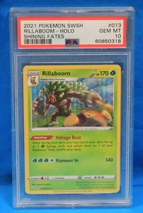 2021 POKEMON SWSH # 013 RILLABOOM - HOLO PSA 10 GEM MT # 60850318  SHINING FATES - Picture 1 of 2