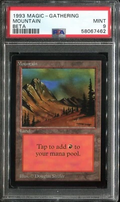 PSA 9 1993 MTG Magic The Gathering Beta #299 Mountain v3 or C - Image 1 of 2