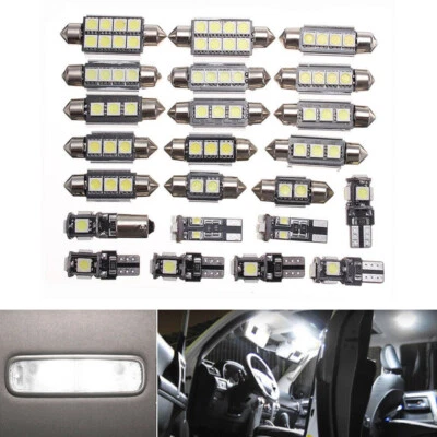 23pcs LED White Car Inside Light Kit Dome Trunk Mirror License Plate Lamp Bulbs - Image 1 of 4
