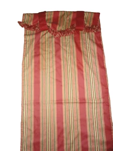 WAVERLY SWEETWATER STRIPE RED CINNAMON OLIVE (1) DOOR PANEL CURTAIN 25X66 - Picture 1 of 4