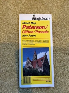 Mapa desplegable HAGSTROM de Paterson Clifton Passiac NJ mapa agotado - Imagen 1 de 1