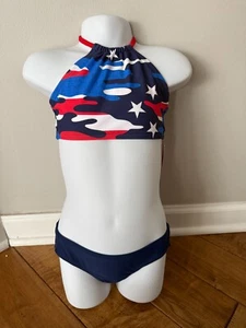 NWT Kanu Surf Swimsuit Girl's Tankini Size 4 Flag Stars and Stripes - Picture 1 of 3
