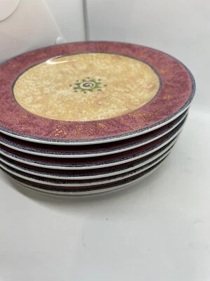 Platos de ensalada caseros Furio de colección 8,25" MALAGA ABSTRACTO - Juego de 7 piezas (década de 1990) seminuevos Foto 1 de 4