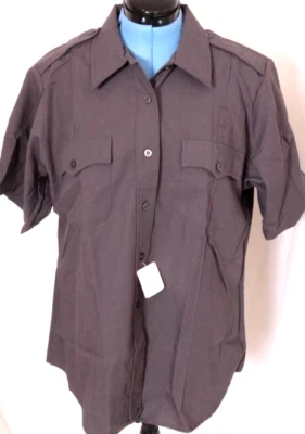 NEW Flying Cross Police Uniform Gray Short Sleeve Button Shirt Women's 46 - Image 1 of 4
