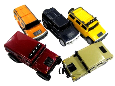 Lot of 5 GM Hummer Humvee  McDonald's Toys H1 H2 H3 Red Blue Orange Yellow Cream - Image 1 of 4