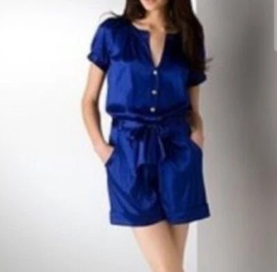 Комбинезон Diane Von Furstenberg Heartie синий из шелковой смеси шорты размер 0 - Изображение 1 из 4