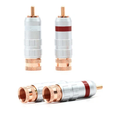 4 шт. красный медный разъем RCA аудио соединительный кабель HIFI RCA разъем сделай сам - Изображение 1 из 4