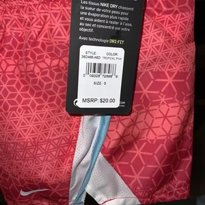Nike Tropical Pink Shorts Lined Panty Swoosh Dri-Fit Size 5 - Picture 1 of 5