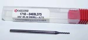 3/64" Carbide End Mill 3 Flute AlTiN Coated Long Flute KYOCERA 1710-0469L375 - Picture 1 of 2