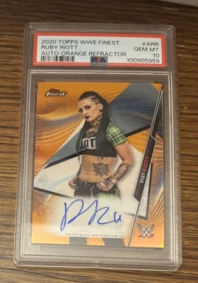 PSA 10 2020 Topps WWE Finest Ruby Riott /50 Orange Refractor Auto #A-RR Card - Image 1 of 3