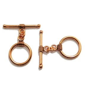 6 SET 18X30MM SOLID COPPER TOGGLE CLASP ANTIQUE COPPER 814 DTH-249 - Picture 1 of 3