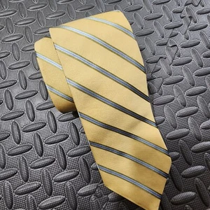 Brooks Brothers Tie Stripe Yellow Dress formal tie silk - Picture 1 of 6