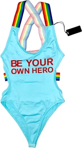 Mapale Damen Body gekreuzte Rückenträger, Einteiler himmelblau Small (4-6) Neu - Bild 1 von 13