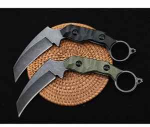 8'' New CNC D2 Steel Blade G10 Handle Survival Hunting Karambit Claw Knife C25 - Picture 1 of 11