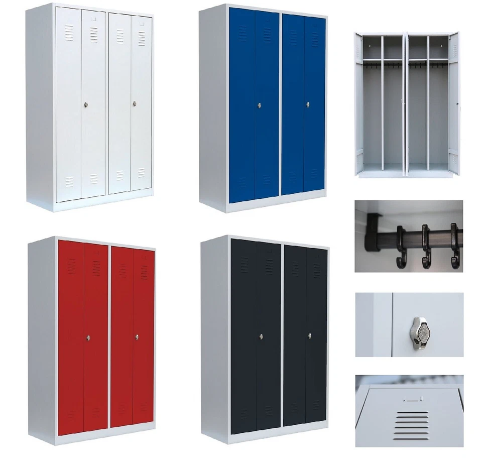 2er Umkleideschrank SW Tr. Spind Umkleidespind Garderobenschrank kompl. montiert - Bild 1 von 1