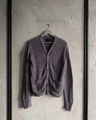 Cardigã Allsaints Laker 100% linho masculino tamanho G - Imagem 1 de 4