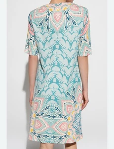 ETRO MILANO Jersey-Minikleid Damen Gr. IT 42 US 6 Paisley-Print blau - Bild 1 von 3