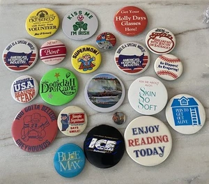 Vintage Advertising Pins Buttons Pin Back Lot - Picture 1 of 12