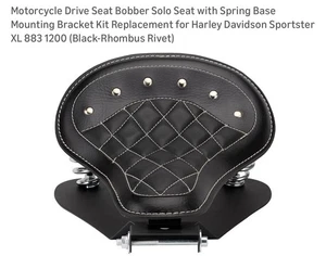 Asiento de conducción de motocicleta Bobber asiento individual con soporte de montaje de base de resorte, Harley - Imagen 1 de 9