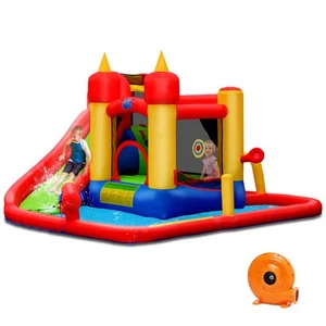 Inflatable Water Slide Jumping Bounce House Bouncy Splash Park w/ 740W Blower - Picture 1 of 8