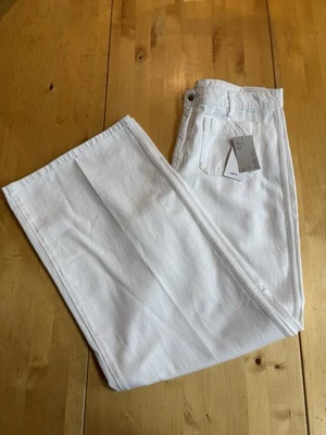 Jeans Mango Pierna Ancha Blancos Con Bolsillos De Parche Delanteros Talla 14 Nuevos Con Etiquetas Foto 1 de 4