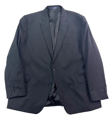 Stafford 52L Black All Season Blazer Jacket Sport Suit Coat Wool Classic Fit - Image 1 of 4