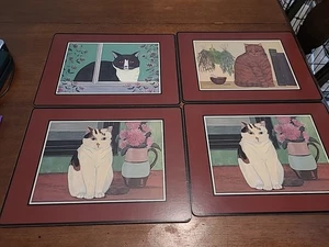 Vassoi TV Gatto Vintage - Set 4 Vassoi Pranzo Legno - 12x16 - Foto 1 di 8
