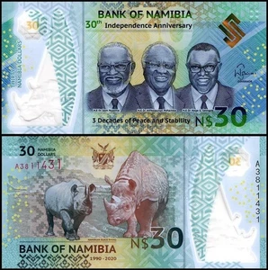 Namibia 30 Namibia Dollars, 2020, P-18, UNC Commemorative, Polymer - Picture 1 of 1