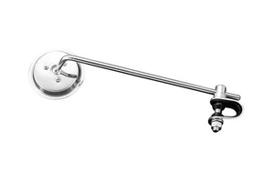 Clamp-On 3 inch Round Mirror Chrome Retro Chopper Scooter - 8 inch Long Stem - Picture 1 of 3