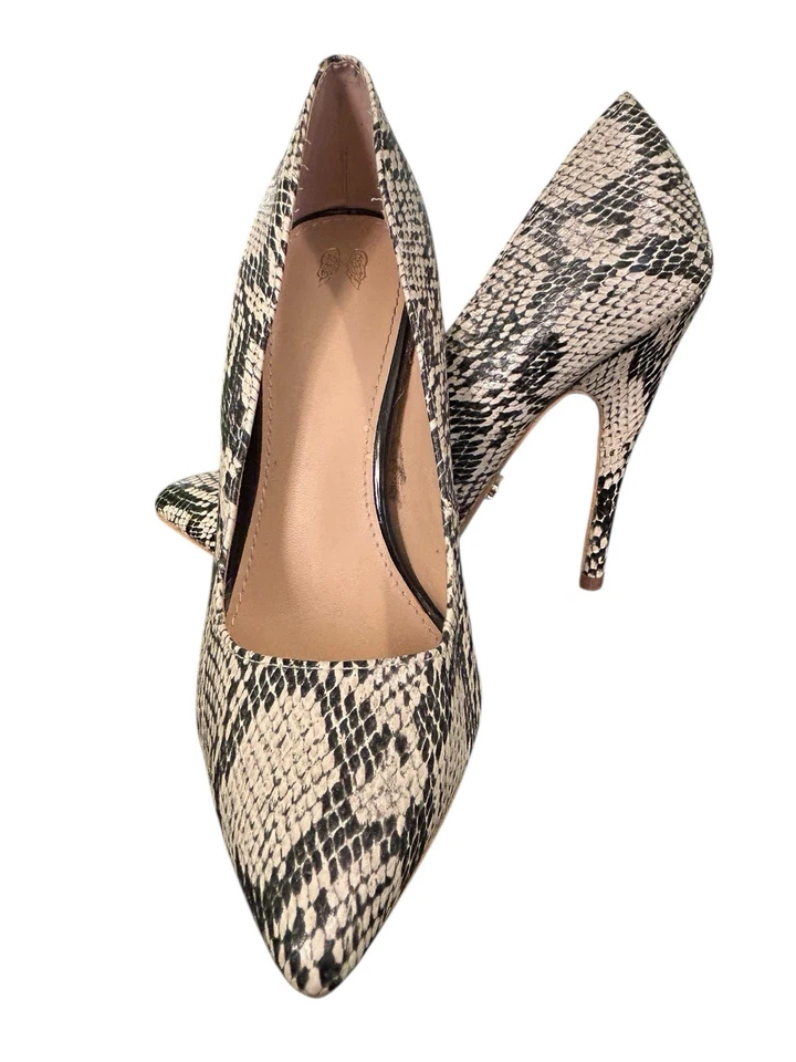 Zapatos de salón de tacón de aguja con estampado de piel de serpiente en blanco y negro para mujer talla 6,5B (M) Foto 1 de 4
