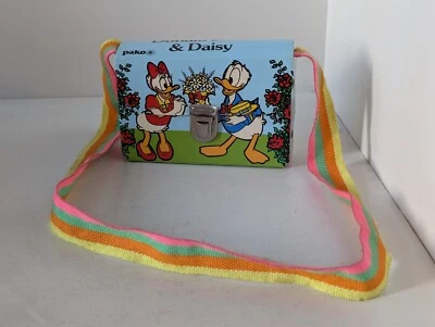 Vintage 70's Walt Disney Donald And Daisy Duck Children's Purse Bag Cardboard  - Bild 1 von 4