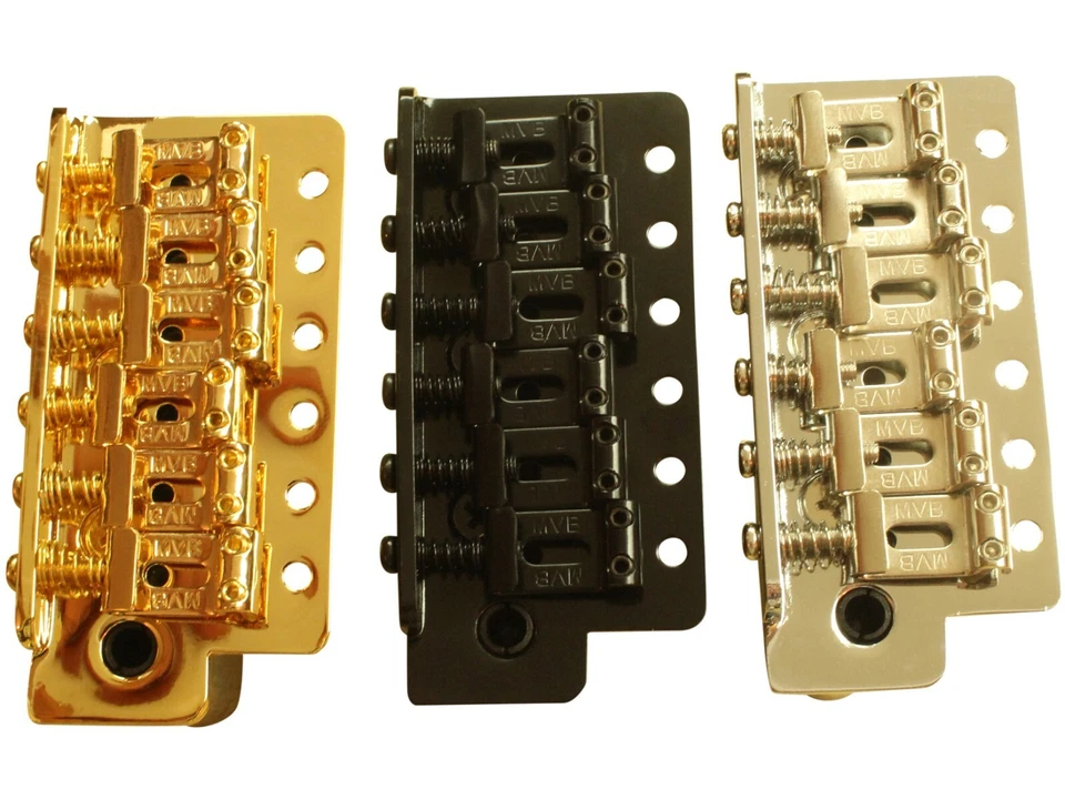 Stratocaster / Strat tremolo bridge chrome black gold fits US / Mexican Fenders - Image 1 of 1