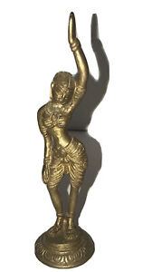 Fine Old  India Hindu Krishna Vishnu Venugopal Brass Deity Statue 6 1/2”