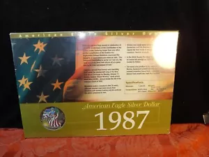 1987 Colorized 1 Oz Silver Eagle - Carded Shrink-Wrapped Package - Free S&H USA - Picture 1 of 3