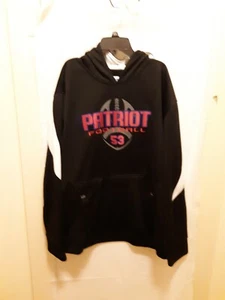 Felpa con cappuccio Patriot Football uomo XL numero 53 nera rossa tasca estraibile - Foto 1 di 4