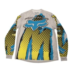 Fox Racing ""Brushed Long Sleeve Jersey (Light Grey) Motocross T-Shirt - Picture 1 of 2