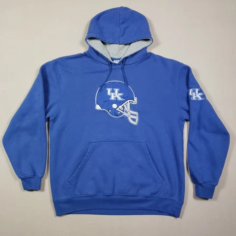 Vintage Kentucky Wildcat Hoodie Sweatshirt Men Large Blue Embroidered Football Cover