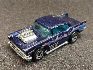 Vintage 1976 Hot Wheels 57 Chevy Metallic Blue Diecast Toy Car - Picture 1 of 5