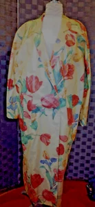 Vintage Nordic House Designs Damen Regenmantel Blumen Mehrfarbig Lang Large 1990er - Bild 1 von 9