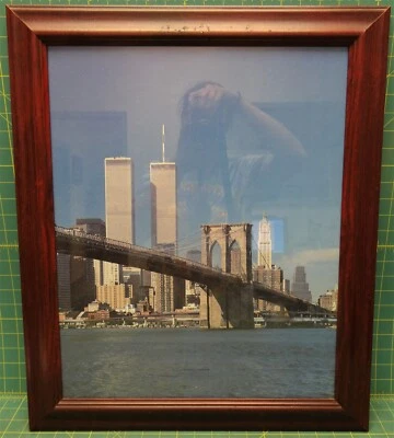 Puente de Brooklyn World Trade Center Torres Gemelas Fotografía en Color Enmarcada Foto 1 de 4