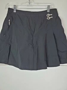 Jamie Sadock Women's Black Skort Skirt Pleated Front Silver Accents Size 10 - Picture 1 of 9