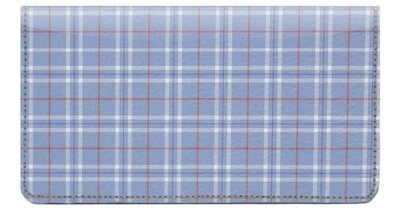 Cubierta de chequera de diseñador a cuadros americano, ranuras para tarjetas de crédito y bucle para bolígrafo Foto 1 de 4