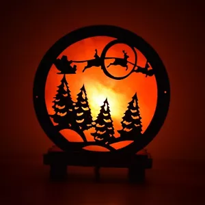 Christmas Tree Himalayan Salt Lamp - Natural Crystal Rock Salt Night Light Gift - Picture 1 of 7