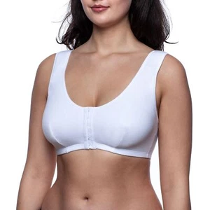 Mastectomy Bra with Pockets for Prosthesis Snap Front Closure Breast Prosthetic - Picture 1 of 19