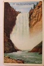Yellowstone National Park Point Lookout Great Falls Postcard Old Vintage Card PC