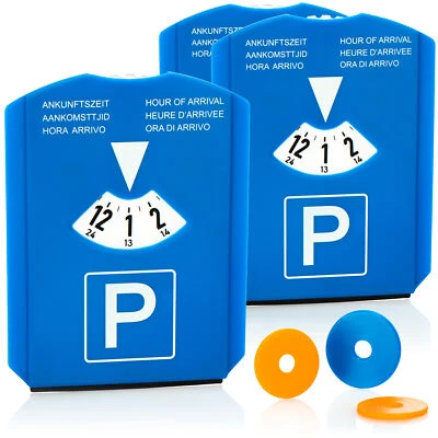 3x Parkscheibe mit Eiskratzer, Gummilippe und Einkaufswagenchip - Parkuhr - Bild 1 von 4