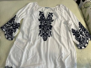 Solitaire Swim Women’s Top Boho Large Rayon Made In India Embroidered - Picture 1 of 9