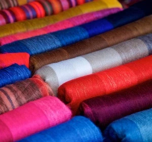 SOFT & WARM STRIPED ALPACA WOOL BLANKET PLAID 230x165 cm HANDMADE ECUADOR - Picture 1 of 12